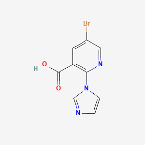 molecular formula C9H6BrN3O2 B1393496 5-溴-2-(1H-咪唑-1-基)烟酸 CAS No. 1216590-39-4