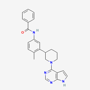 molecular formula C25H25N5O B13934965 N-(3-(1-(7H-pyrrolo[2,3-d]pyrimidin-4-yl)piperidin-3-yl)-4-methylphenyl)benzamide 