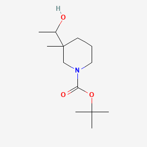 molecular formula C13H25NO3 B13934997 Tert-butyl 3-(1-hydroxyethyl)-3-methyl-piperidine-1-carboxylate 