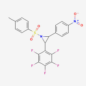 molecular formula C21H13F5N2O4S B13934998 2-(4-Nitrophenyl)-3-(perfluorophenyl)-1-tosylaziridine CAS No. 861437-22-1