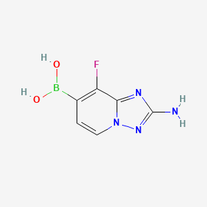 molecular formula C6H6BFN4O2 B13935002 B-(2-Amino-8-fluoro[1,2,4]triazolo[1,5-a]pyridin-7-yl)boronic acid 