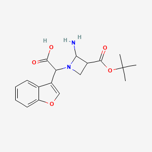 molecular formula C18H22N2O5 B13935082 [2-Amino-3-(tert-butoxycarbonyl)azetidin-1-yl](1-benzofuran-3-yl)acetic acid CAS No. 885276-05-1