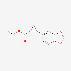 molecular formula C13H14O4 B13935108 Ethyl 2-(2H-1,3-benzodioxol-5-yl)cyclopropane-1-carboxylate CAS No. 54719-15-2