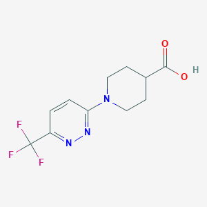 molecular formula C11H12F3N3O2 B1393512 1-[6-(三氟甲基)嘧啶-3-基]哌啶-4-羧酸 CAS No. 1211534-85-8