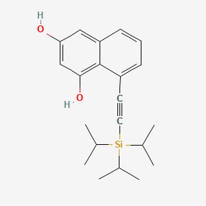 molecular formula C21H28O2Si B13935130 8-((Triisopropylsilyl)ethynyl)naphthalene-1,3-diol 