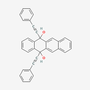 molecular formula C34H22O2 B13935142 5,12-Naphthacenediol, 5,12-dihydro-5,12-bis(phenylethynyl)- CAS No. 31559-43-0