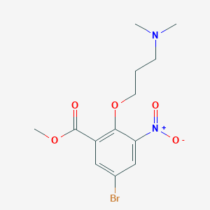 molecular formula C13H17BrN2O5 B13935160 Methyl 5-bromo-2-(3-(dimethylamino)propoxy)-3-nitrobenzoate 