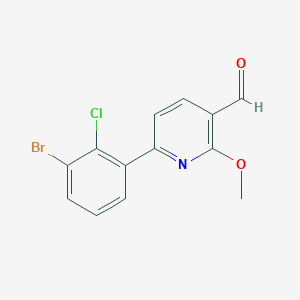 molecular formula C13H9BrClNO2 B13935211 6-(3-Bromo-2-chlorophenyl)-2-methoxynicotinaldehyde 