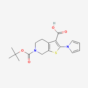molecular formula C17H20N2O4S B1393524 6-(叔丁氧羰基)-2-(1H-吡咯-1-基)-4,5,6,7-四氢噻吩并[2,3-c]吡啶-3-羧酸 CAS No. 1215764-56-9