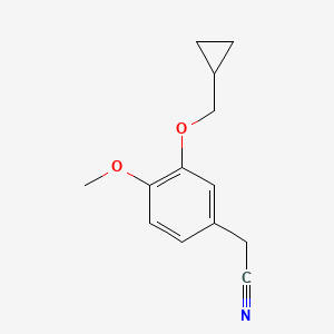 molecular formula C13H15NO2 B13935260 (3-Cyclopropylmethoxy-4-methoxyphenyl)acetonitrile CAS No. 153200-65-8