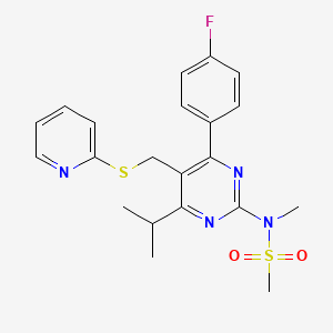 N-[4-(4-fluoro-phenyl)-6-isopropyl-5-(pyridin-2-ylsulfanylmethyl)pyrimidin-2-yl]-N-methyl-methanesulfonamide