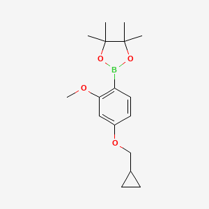 molecular formula C17H25BO4 B13935323 2-[4-(Cyclopropylmethoxy)-2-methoxyphenyl]-4,4,5,5-tetramethyl-1,3,2-dioxaborolane 