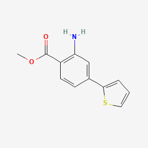 molecular formula C12H11NO2S B13935336 Methyl 2-amino-4-(2-thienyl)benzoate 