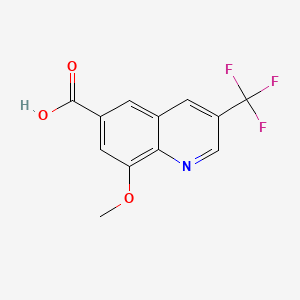 molecular formula C12H8F3NO3 B13935356 8-Methoxy-3-(trifluoromethyl)quinoline-6-carboxylic acid 