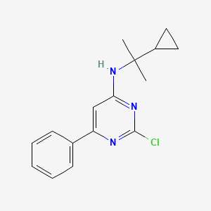 molecular formula C16H18ClN3 B13935374 (2-Chloro-6-phenyl-pyrimidin-4-yl)-(1-cyclopropyl-1-methyl-ethyl)-amine 