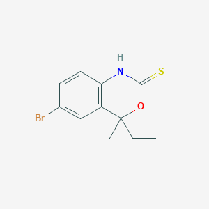 molecular formula C11H12BrNOS B13935381 6-Bromo-4-ethyl-4-methyl-1,4-dihydro-2H-3,1-benzoxazine-2-thione CAS No. 885268-13-3