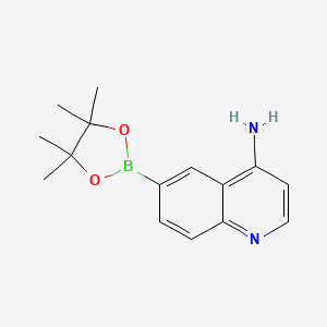 molecular formula C15H19BN2O2 B13935384 6-(4,4,5,5-Tetramethyl-1,3,2-dioxaborolan-2-yl)quinolin-4-amine 