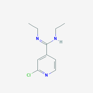 molecular formula C10H14ClN3 B13935400 2-Chloro-N,N'-diethyl-4-pyridinecarboximidamide CAS No. 87121-59-3