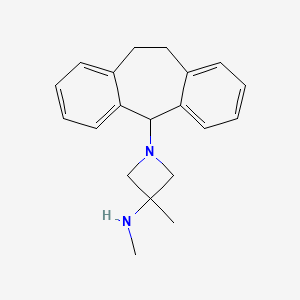 molecular formula C20H24N2 B13935432 Azetidine, 1-(10,11-dihydro-5H-dibenzo(a,d)cyclohepten-5-yl)-3-methyl-3-(methylamino)- CAS No. 61450-37-1