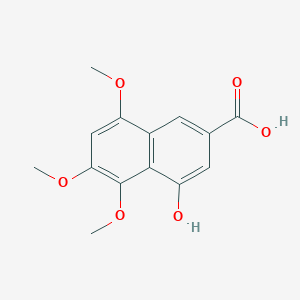 molecular formula C14H14O6 B13935473 4-Hydroxy-5,6,8-trimethoxy-2-naphthalenecarboxylic acid 