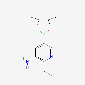 molecular formula C13H21BN2O2 B13935477 2-Ethyl-5-(4,4,5,5-tetramethyl-1,3,2-dioxaborolan-2-yl)pyridin-3-amine 