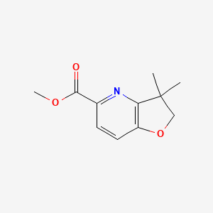 molecular formula C11H13NO3 B13935495 Methyl 3,3-dimethyl-2,3-dihydrofuro[3,2-b]pyridine-5-carboxylate 