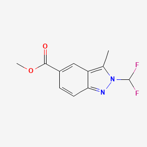 molecular formula C11H10F2N2O2 B13935498 Methyl 2-(difluoromethyl)-3-methyl-2H-indazole-5-carboxylate 