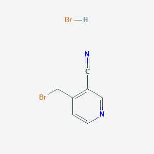 molecular formula C7H6Br2N2 B13935527 4-(Bromomethyl)nicotinonitrile hydrobromide 