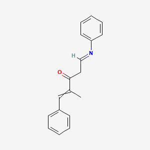 molecular formula C18H17NO B13935531 2-Methyl-1-phenyl-5-phenyliminopent-1-en-3-one 