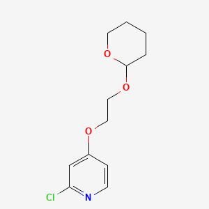 molecular formula C12H16ClNO3 B13935552 2-Chloro-4-(2-((tetrahydro-2H-pyran-2-yl)oxy)ethoxy)pyridine 