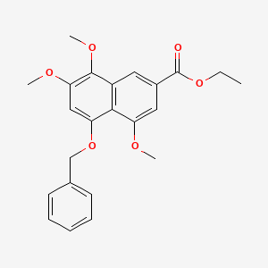 2-Naphthalenecarboxylic acid, 4,7,8-trimethoxy-5-(phenylmethoxy)-, ethyl ester