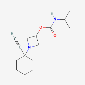 molecular formula C15H24N2O2 B13935599 Carbamic acid, (1-methylethyl)-, 1-(1-ethynylcyclohexyl)-3-azetidinyl ester CAS No. 60752-89-8