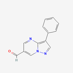 molecular formula C13H9N3O B1393561 3-苯基吡唑并[1,5-a]嘧啶-6-甲醛 CAS No. 1160264-05-0