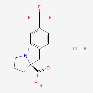 B1393567 (S)-2-(4-(Trifluoromethyl)benzyl)pyrrolidine-2-carboxylic acid hydrochloride CAS No. 1217861-80-7