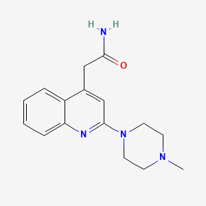 molecular formula C16H20N4O B13935680 2-[2-(4-Methyl-piperazin-1-yl)-quinolin-4-yl]-acetamide CAS No. 425638-76-2