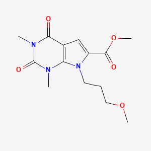 molecular formula C14H19N3O5 B1393569 7-(3-甲氧基丙基)-1,3-二甲基-2,4-二氧代-2,3,4,7-四氢-1H-吡咯并[2,3-d]嘧啶-6-羧酸甲酯 CAS No. 1086386-38-0