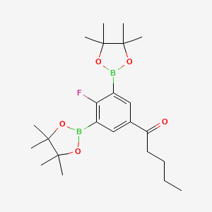 B1393572 1-(4-Fluoro-3,5-bis(4,4,5,5-tetramethyl-1,3,2-dioxaborolan-2-yl)phenyl)pentan-1-one CAS No. 1150561-65-1