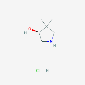 molecular formula C6H14ClNO B13935754 (S)-4,4-Dimethylpyrrolidin-3-OL hydrochloride 