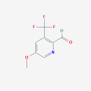 molecular formula C8H6F3NO2 B13935818 5-Methoxy-3-(trifluoromethyl)picolinaldehyde 