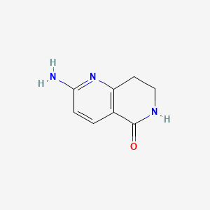 molecular formula C8H9N3O B13935826 2-Amino-7,8-dihydro-1,6-naphthyridin-5(6H)-one 