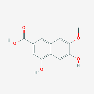 molecular formula C12H10O5 B13935864 4,6-Dihydroxy-7-methoxy-2-naphthalenecarboxylic acid 