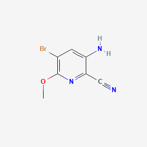 molecular formula C7H6BrN3O B13935886 3-Amino-5-bromo-6-methoxypicolinonitrile 