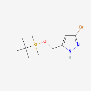 molecular formula C10H19BrN2OSi B13935950 3-Bromo-5-(((tert-butyldimethylsilyl)oxy)methyl)-1H-pyrazole 