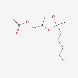 molecular formula C12H22O4 B13935966 2-Methyl-2-pentyl-1,3-dioxolane-4-methanol acetate CAS No. 63917-49-7