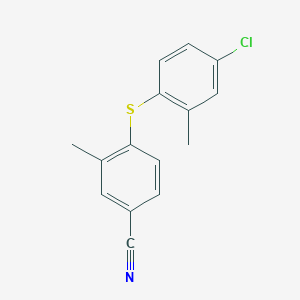 molecular formula C15H12ClNS B13935972 4-(4-Chloro-2-methylphenylthio)-3-methylbenzonitrile 