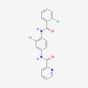 molecular formula C19H13Cl2N3O2 B13935977 N-[3-chloro-4-[[(2-chlorophenyl)-oxomethyl]amino]phenyl]-2-pyridinecarboxamide 