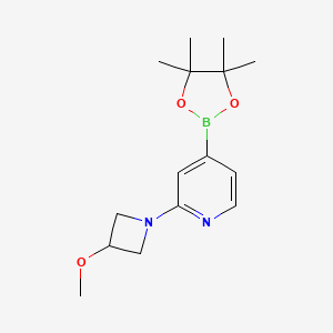 molecular formula C15H23BN2O3 B13935978 2-(3-methoxyazetidin-1-yl)-4-(4,4,5,5-tetramethyl-1,3,2-dioxaborolan-2-yl)pyridine 