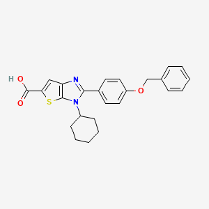 molecular formula C25H24N2O3S B13936029 2-[4-(Benzyloxy)phenyl]-3-cyclohexyl-3H-thieno[2,3-d]imidazole-5-carboxylic acid CAS No. 852898-36-3