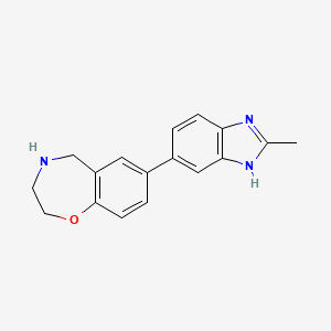 molecular formula C17H17N3O B13936040 7-(2-Methyl-1H-benzimidazol-6-yl)-2,3,4,5-tetrahydro-1,4-benzoxazepine 