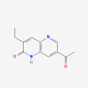 molecular formula C12H12N2O2 B13936056 7-Acetyl-3-ethyl-1,5-naphthyridin-2(1H)-one 